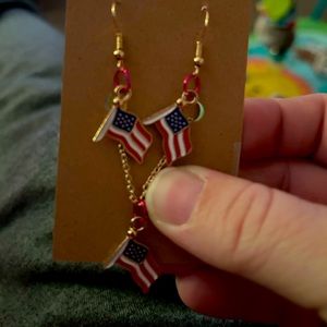 American flag earring and necklace set